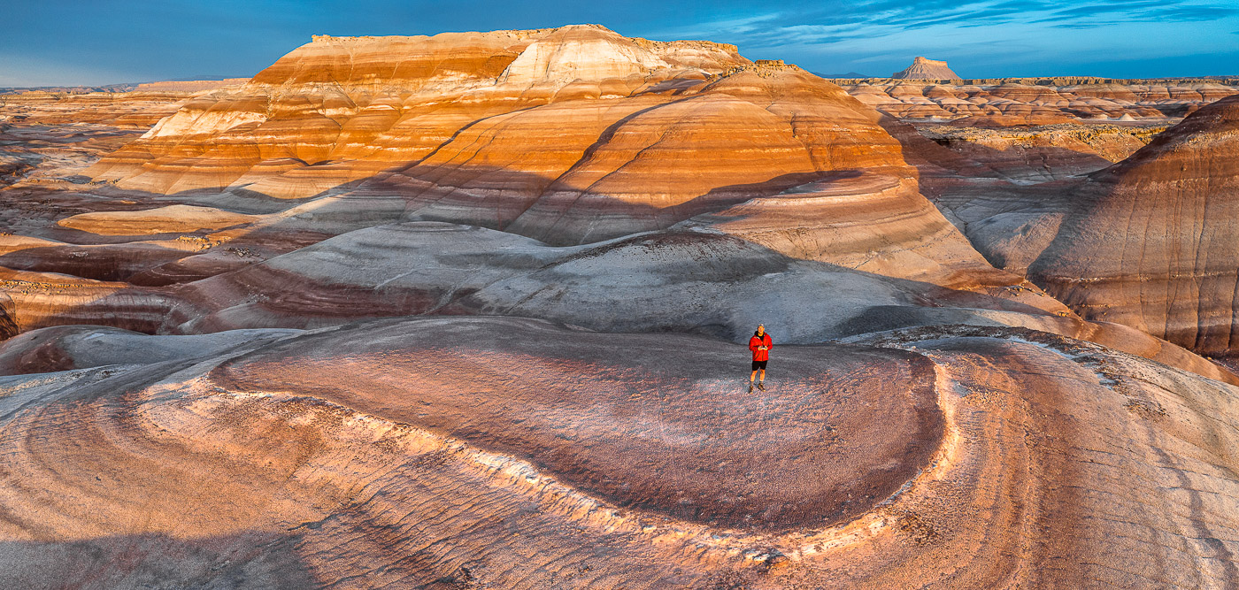 Sunrise, selfie, Utah Badlands